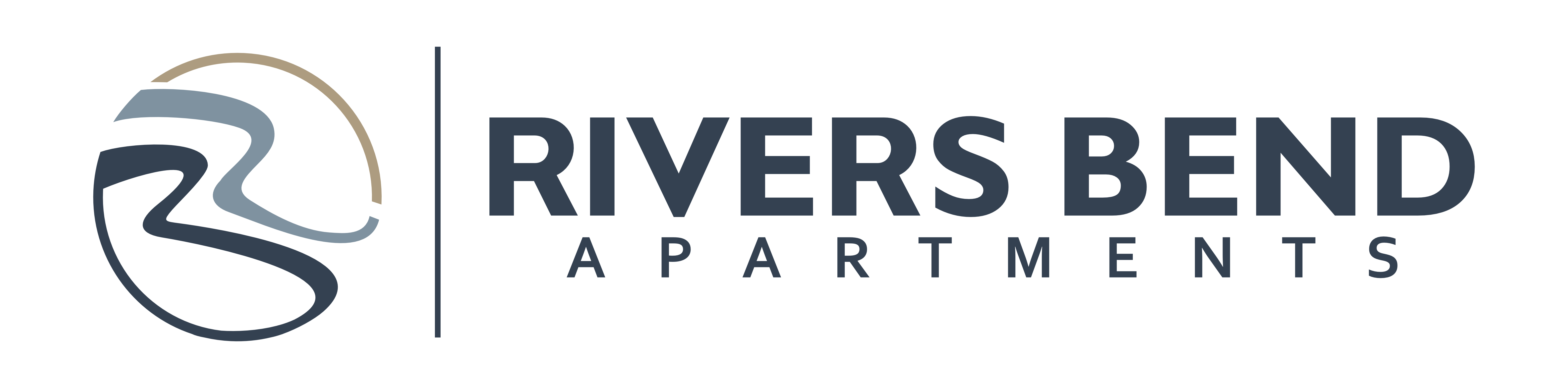 The image is a logo for Rivers Bend Apartments.